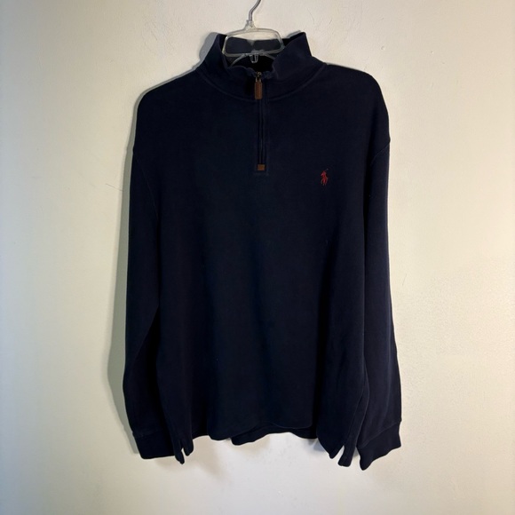 Polo Ralph Lauren Navy Quarter-Zip Pullover
Cotton Large - Picture 1 of 10